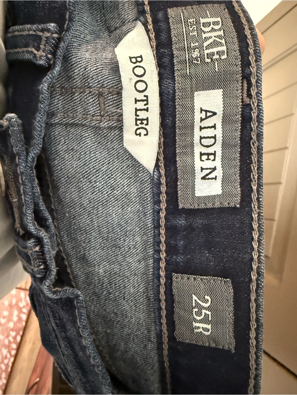 BKE Dark Blue Men's Flare Jeans - Picture 5 of 5